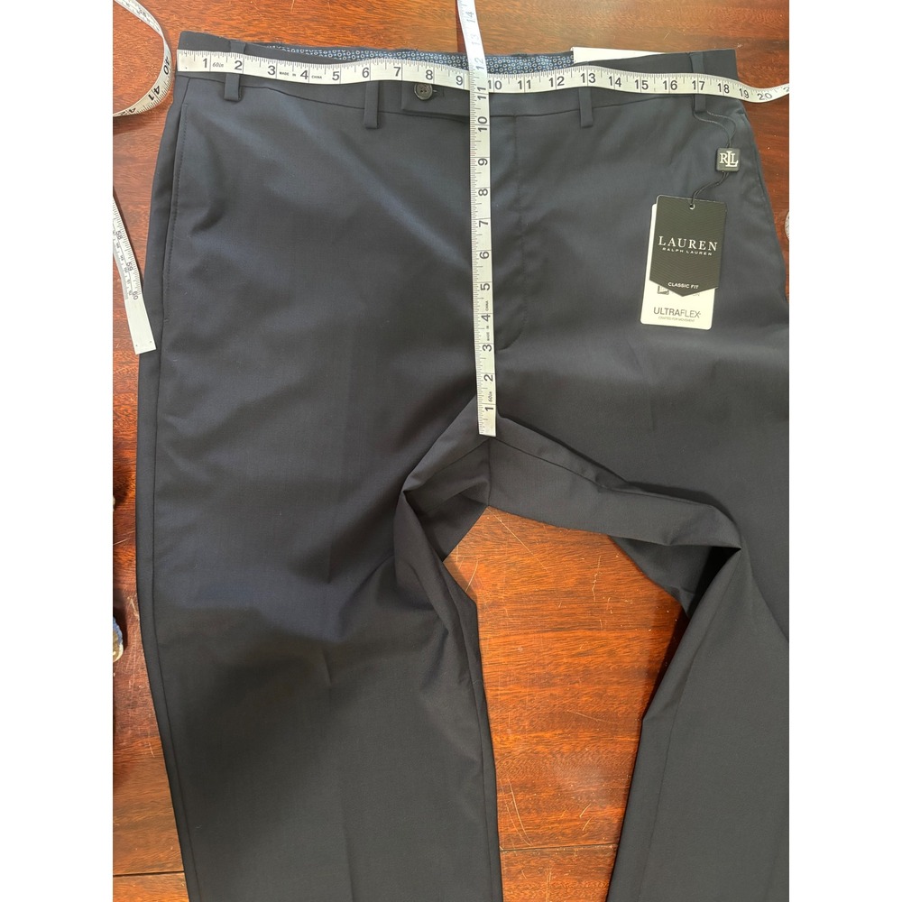 Lauren Ralph Lauren Mens Ultraflex Dress Pants 36x34 Blue Wool Blend Classic - Picture 5 of 6